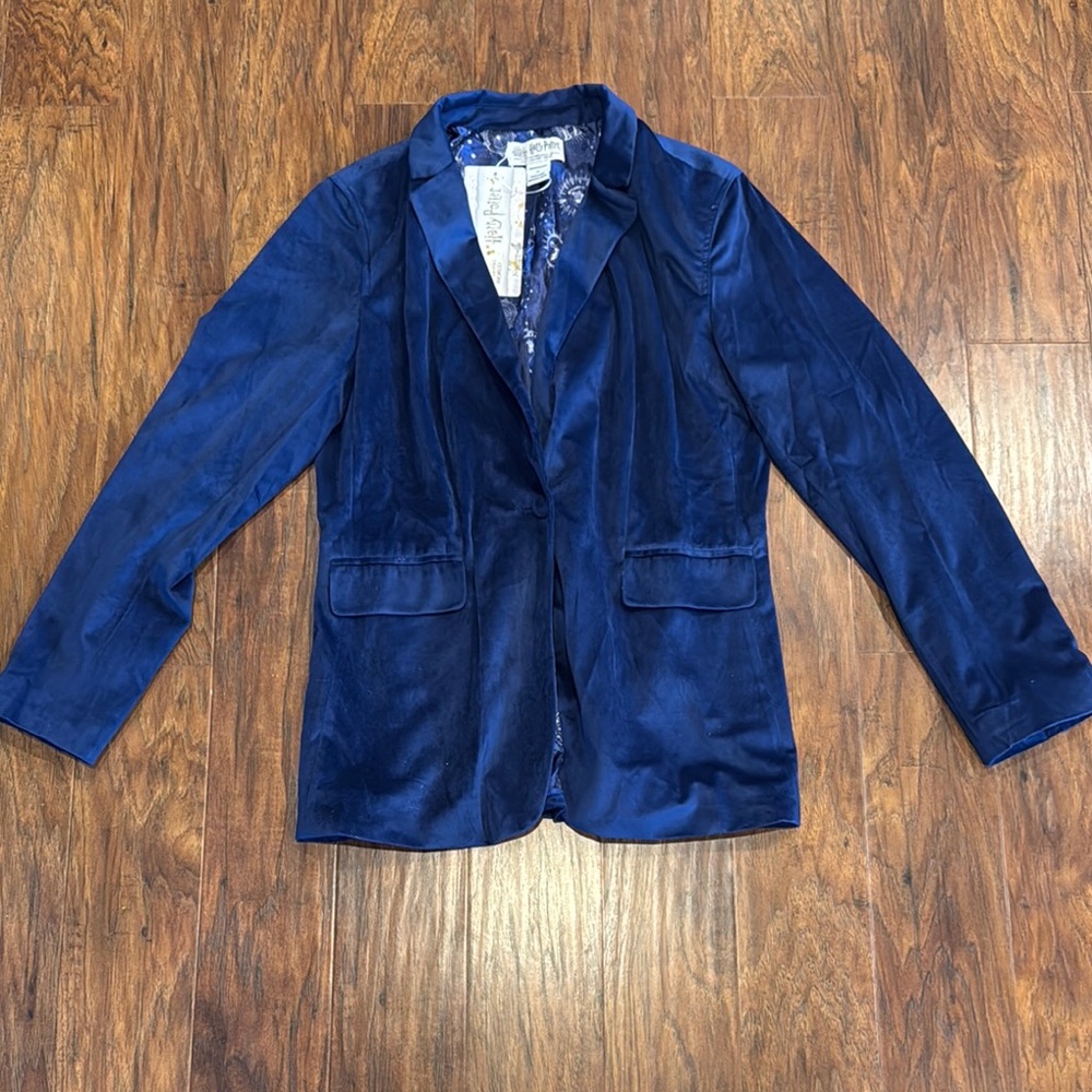 NWT Harry Potter Racenclaw Blue Velvet Women's Blazer - 14